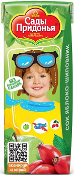 Сок САДЫ ПРИДОНЬЯ яблоко-шиповник 200мл