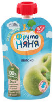 Пюре ФРУТОНЯНЯ яблоко нат. 90гр м/у