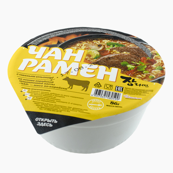 Суп-лапша ЧАН РАМЕН с говяжим бульоном 86гр.