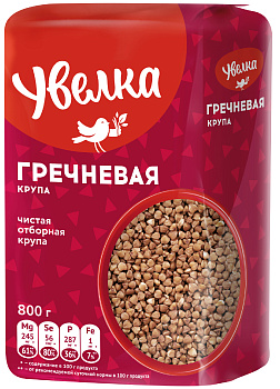 Крупа УВЕЛКА гречневая ядрица 800гр м/уп