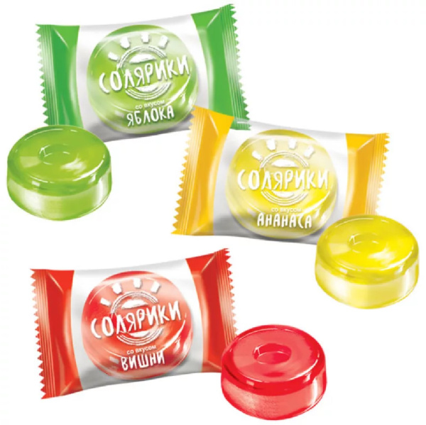 Карамель ЯШКИНО Солярики яблоко, вишня и ананас 500 гр НК165