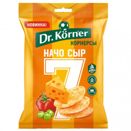 Чипсы КЁРНЕР цельнозерновые кукурузно-рис. С сыром Начо 50гр.