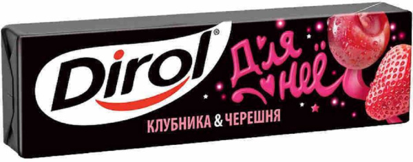 Жевательная резинка ДИРОЛ Клубника-черешня 13,6гр