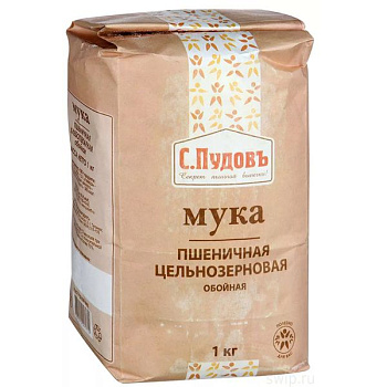Мука С.ПУДОВЪ пшенич.обойная цельнозер. 1кг