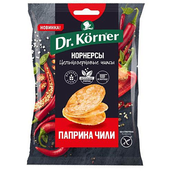 Чипсы КЁРНЕР цельнозерновые кукуруз-рис с Сыр с паприкой и чили 50гр