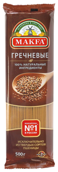 Макароны МАКФА Вермишель длинная гречневая 500 гр.