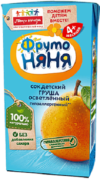 Сок ФРУТОНЯНЯ груша осветл. 200мл