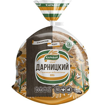 Хлеб КАРАВАЙ Дарницкий с семечками 600гр