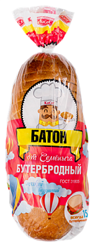 Батон ИХЗ Нарезной от Семеныча бутербродный 380гр уп