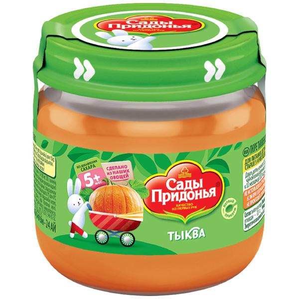 Пюре САДЫ ПРИДОНЬЯ тыквенное 80гр банка