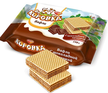 Вафли Коровка РОТ ФРОНТ с шокол. начинкой 150гр