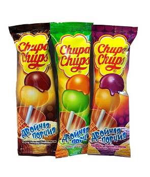 Карамель ЧУПА-ЧУПС двойная порция, ассорти 3-х вкусов
