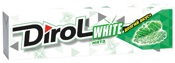 Жевательная резинка ДИРОЛ Вайт со вкусом мяты 13,6гр