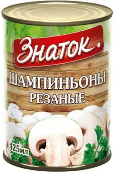 Шампиньоны ЗНАТОК резаные 400 гр ж/б