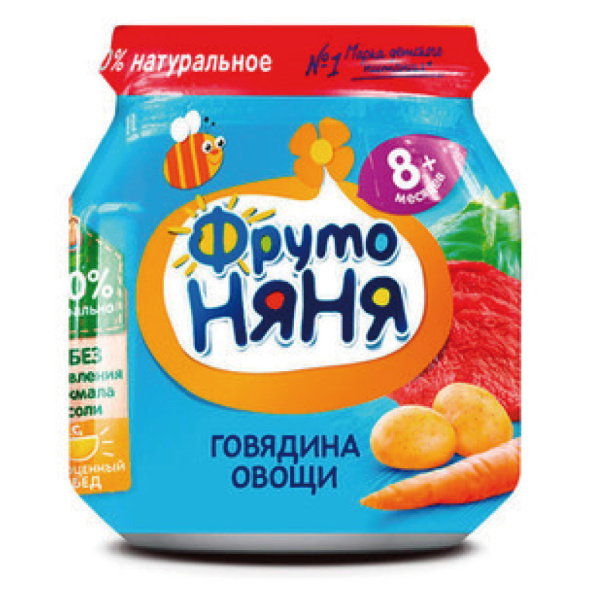 Пюре ФРУТОНЯНЯ из говядины с овощами 100гр