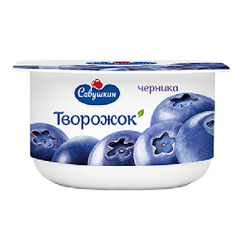 Паста САВУШКИН творожная десертная черника 3,5% без змж 120гр