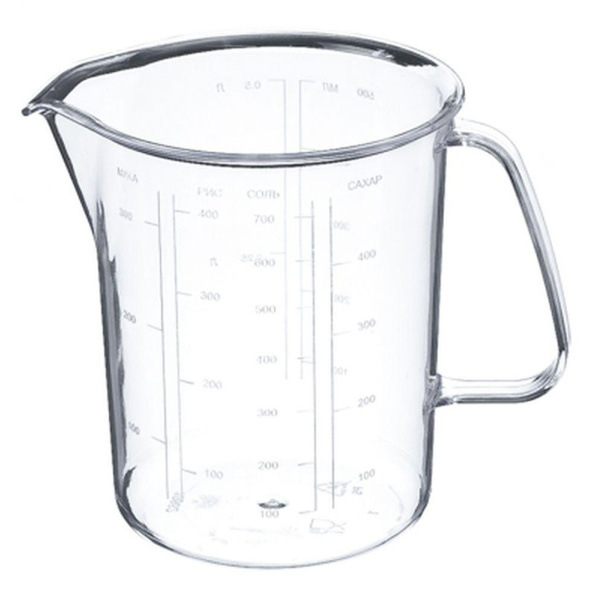 Кружка пластиковая мерная, 0,5 л., ПолимерБыт