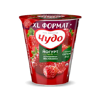 Йогурт ЧУДО клубника-земляника 2% без змж 290гр ст