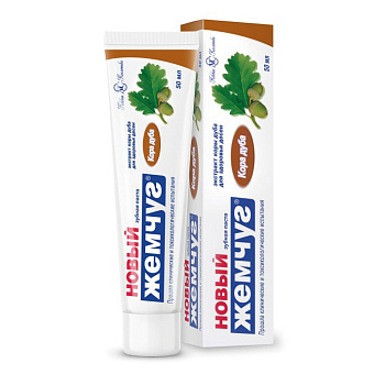 Паста зубная НОВЫЙ ЖЕМЧУГ Кора дуба 50мл