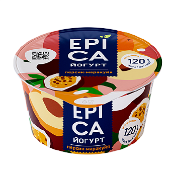 Йогурт ЭПИКА персик маракуя 4,8% без змж 130гр