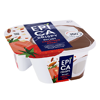 Йогурт ЭПИКА криспи с клубникой и кокосом 7,3% без змж 138гр