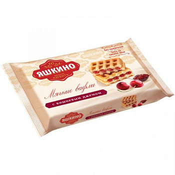 Вафли мягкие ЯШКИНО с вишневым джемом 120 гр ЯМ115