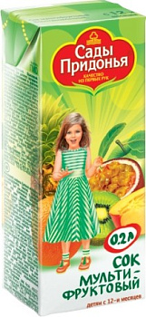 Сок САДЫ ПРИДОНЬЯ мультифруктовый 200мл