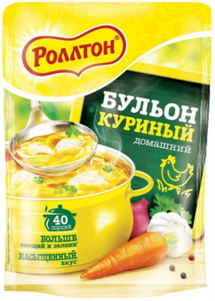 Бульон-приправа РОЛЛТОН куриный домашний д/пак. 200гр.