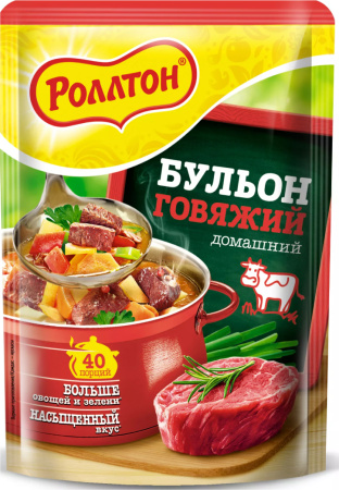 Бульон РОЛЛТОН говяжий Домашний 90 гр. д/п
