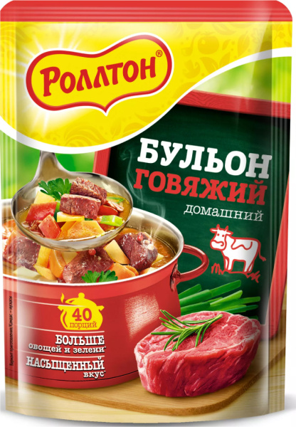 Бульон РОЛЛТОН говяжий Домашний 90 гр. д/п
