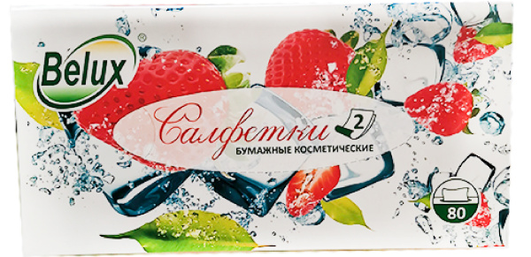 Салфетки бумажные БЕЛЮКС косметические 2-сл белые 80шт