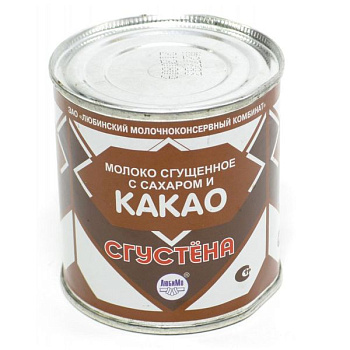 Какао СГУСТЕНА сгущенное 5 % без змж 380 гр ж/б (М)