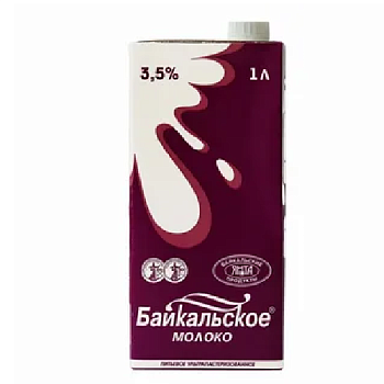 Молоко ЯНТА Байкальское 3,5% без змж 1л. т/п с крышкой