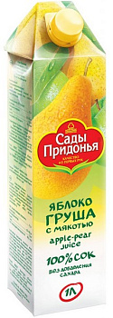 Сок САДЫ ПРИДОНЬЯ Яблоко Груша 1л