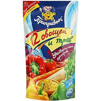 Приправа ПРИПРАВЫЧ 12 Овощей и трав 200гр пакет
