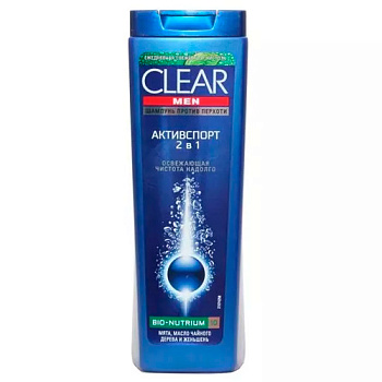 Шампунь и бальзам-ополаскиватель против перхоти для мужчин Клиар Актив Спорт 2в1 200мл