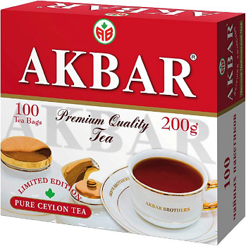 Чай АКБАР Лимитед Эдишн крас-бел серия пак 100 пак*2 гр