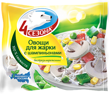 Овощи для жарки 4СЕЗОНА с шампиньонами замороженные 400гр