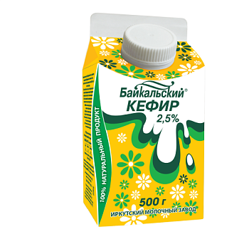 Кефир ЯНТА 2,5% без змж 500мл т/п
