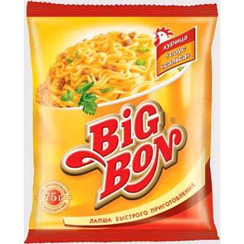 Лапша БИГ БОН курица +соус Сальса 75гр