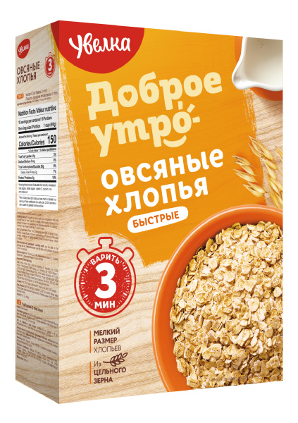 Хлопья УВЕЛКА овсяные быстрые 400гр т/уп