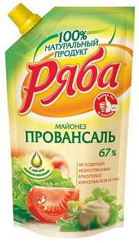 Майонез РЯБА Классический Провансаль 200гр дой-пак с доз