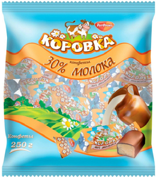 Конфеты Коровка 30% молока РОТ ФРОНТ 250гр