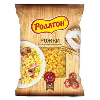Макароны РОЛЛТОН Рожки 400гр