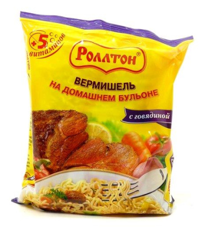 Вермишель РОЛЛТОН Говядина бп 60гр пакет
