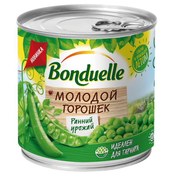 Горошек зеленый БОНДЮЭЛЬ молодой 425 гр ж/б