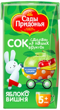 Сок САДЫ ПРИДОНЬЯ яблочно-вишневый 125 мл