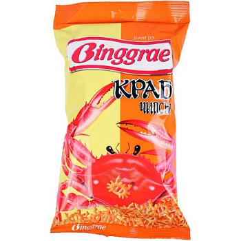 Чипсы БИНГРЕ краб 80 гр