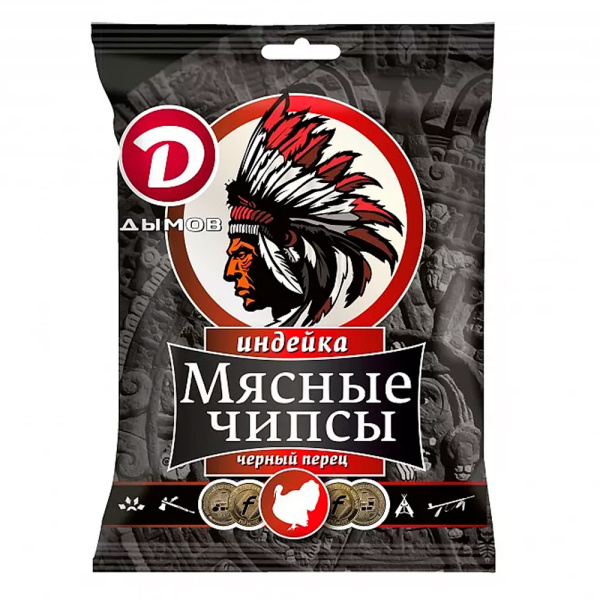 Чипсы мясные ДЫМОВ с индейкой с/в 25 гр