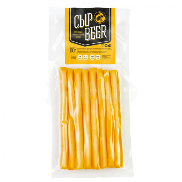 Сыр БИР копченый на ольховой стружке без змж 100гр
